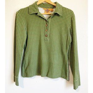 Tory Burch Green Patterned Blouse